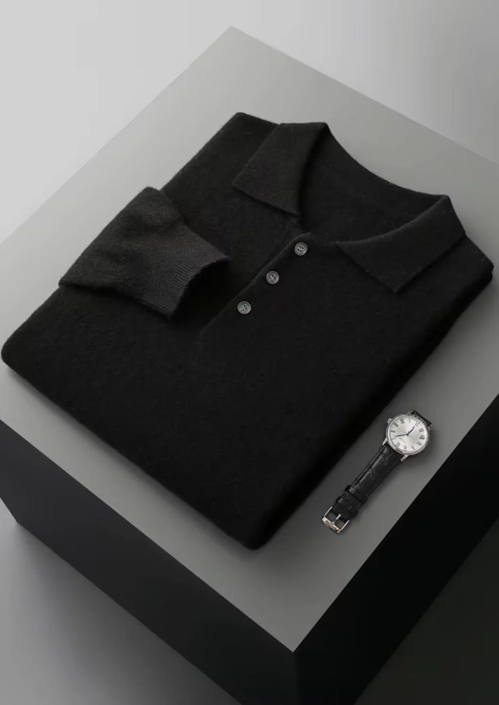 PURE EXTRA-FIJNE MERINOWOL KLASSIEKE TRUI POLO
