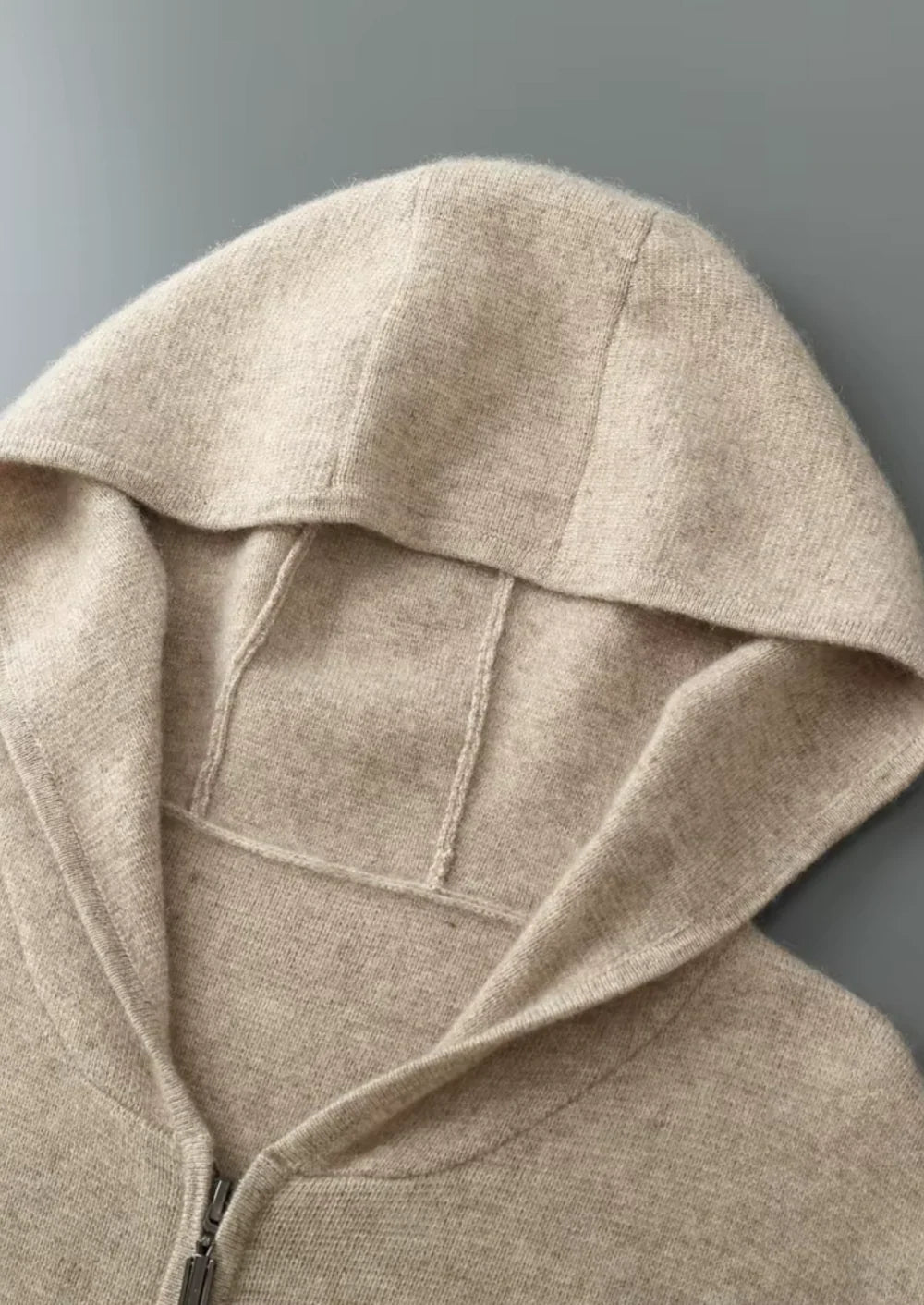 ZUIVERE EXTRA-FIJNE MERINO WOL RITS HOODIE