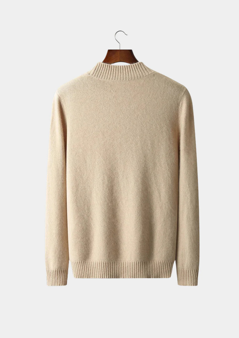 ZUIVERE EXTRA FIJNE MERINOWOL JACQUARD MOCKNECK