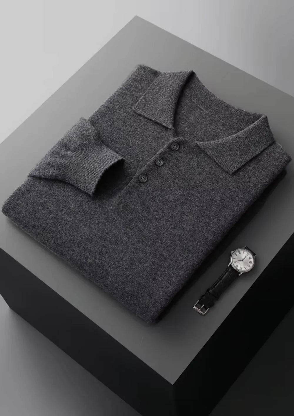PURE EXTRA-FIJNE MERINOWOL KLASSIEKE TRUI POLO