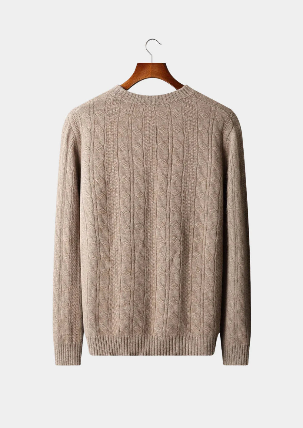 PURE EXTRA FIJNE MERINO WOL KABEL CREWNECK
