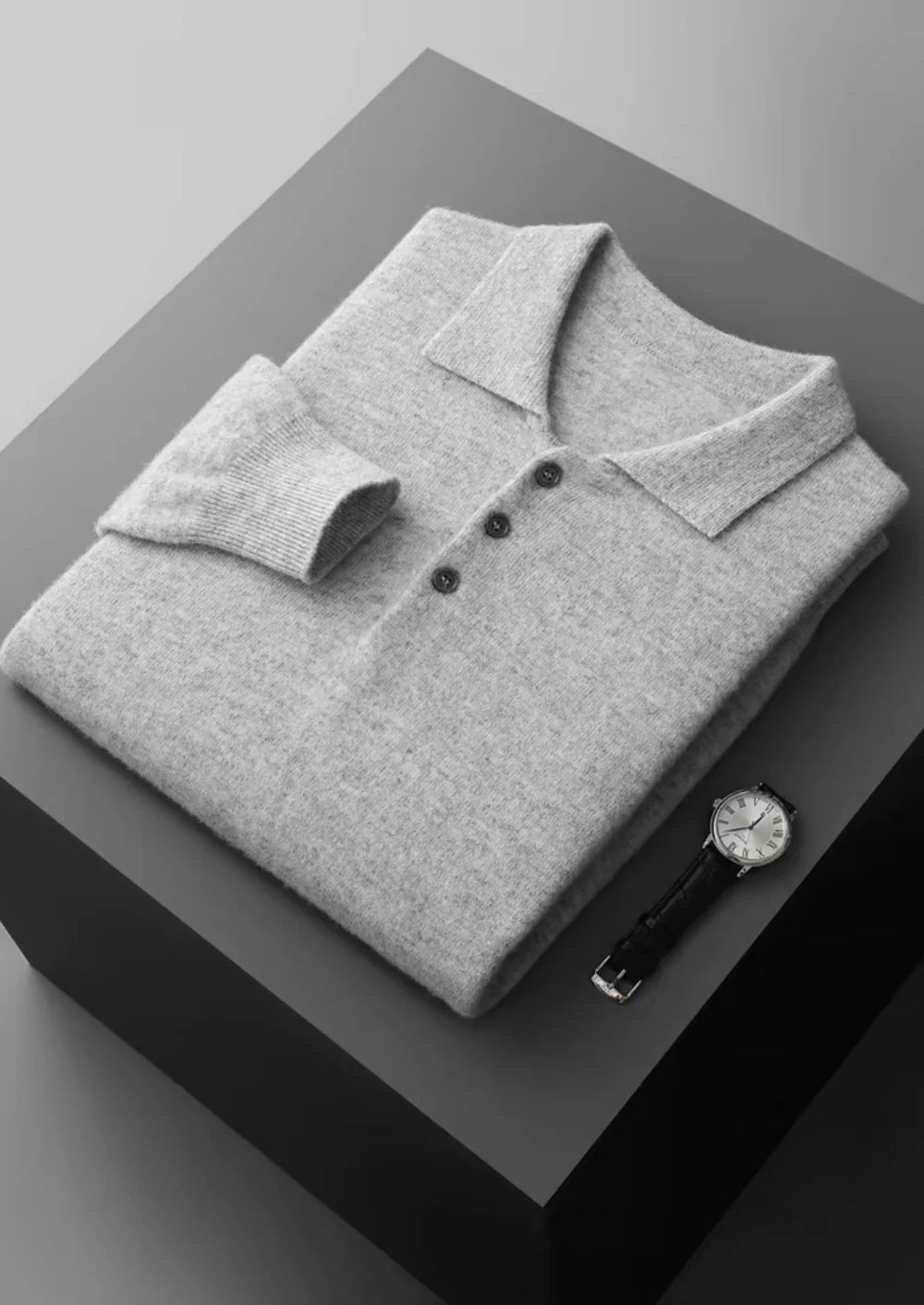 PURE EXTRA-FIJNE MERINOWOL KLASSIEKE TRUI POLO