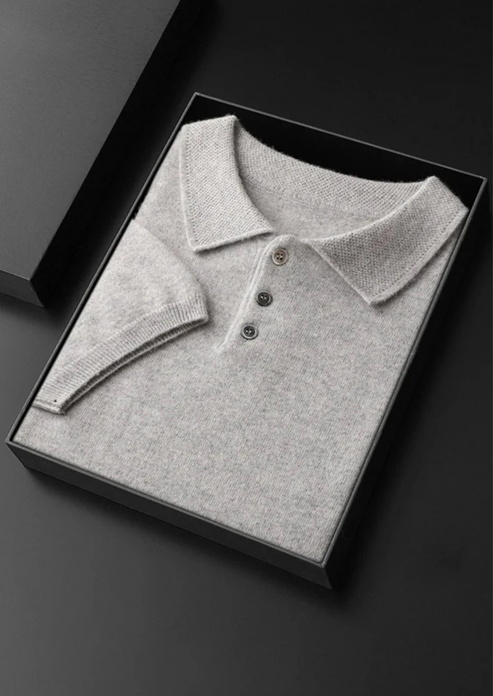 PREMIUM KASJMIER KLASSIEK POLOSHIRT