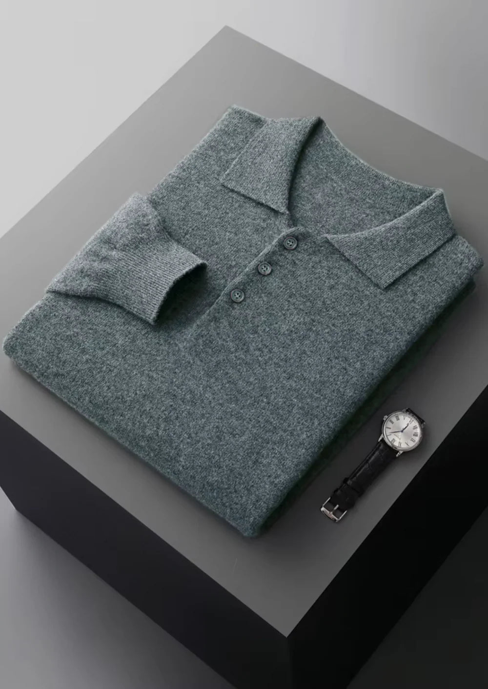 PURE EXTRA-FIJNE MERINOWOL KLASSIEKE TRUI POLO