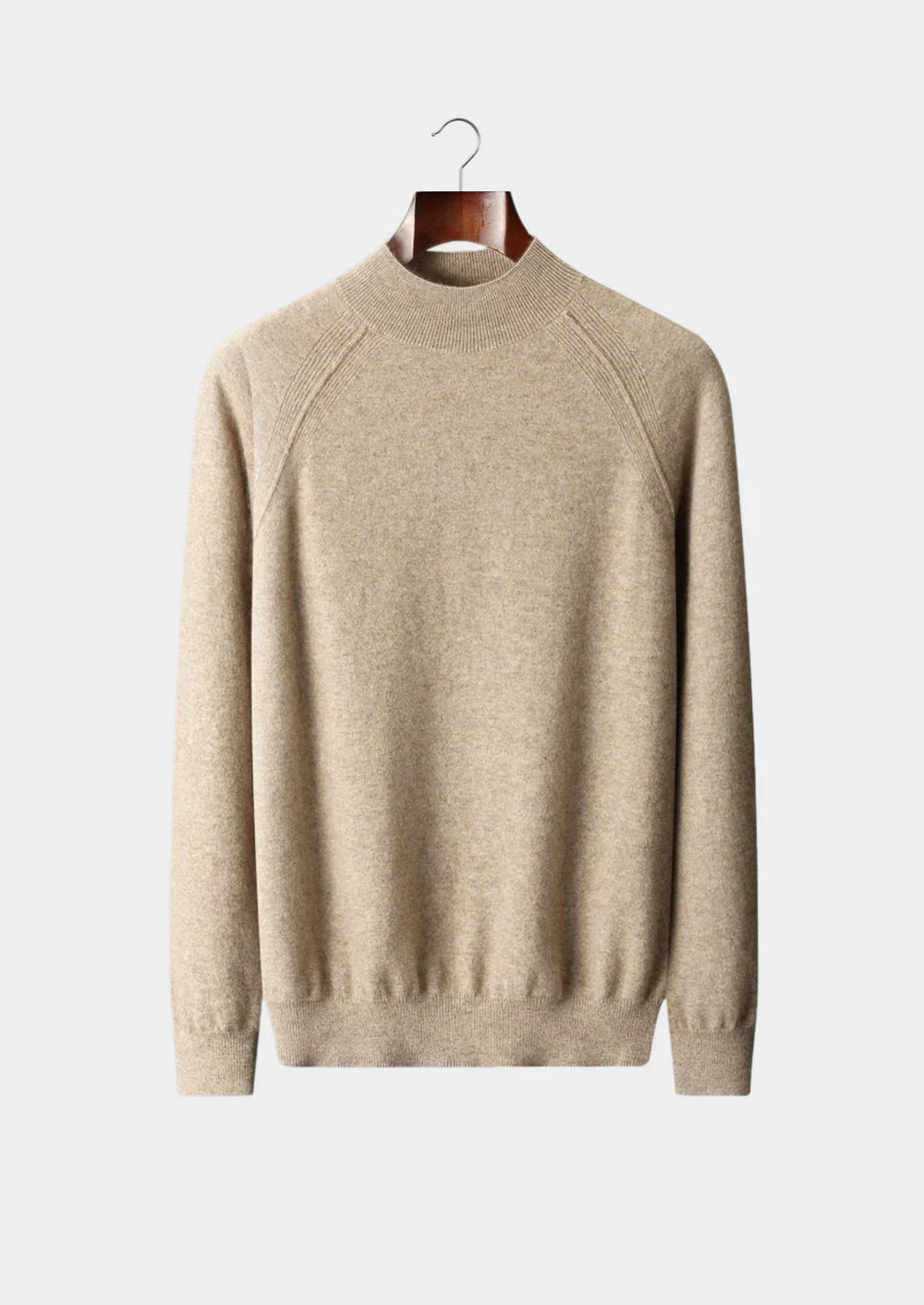 ZUIVERE EXTRA FIJNE MERINOWOL RAGLAN MOCKNECK