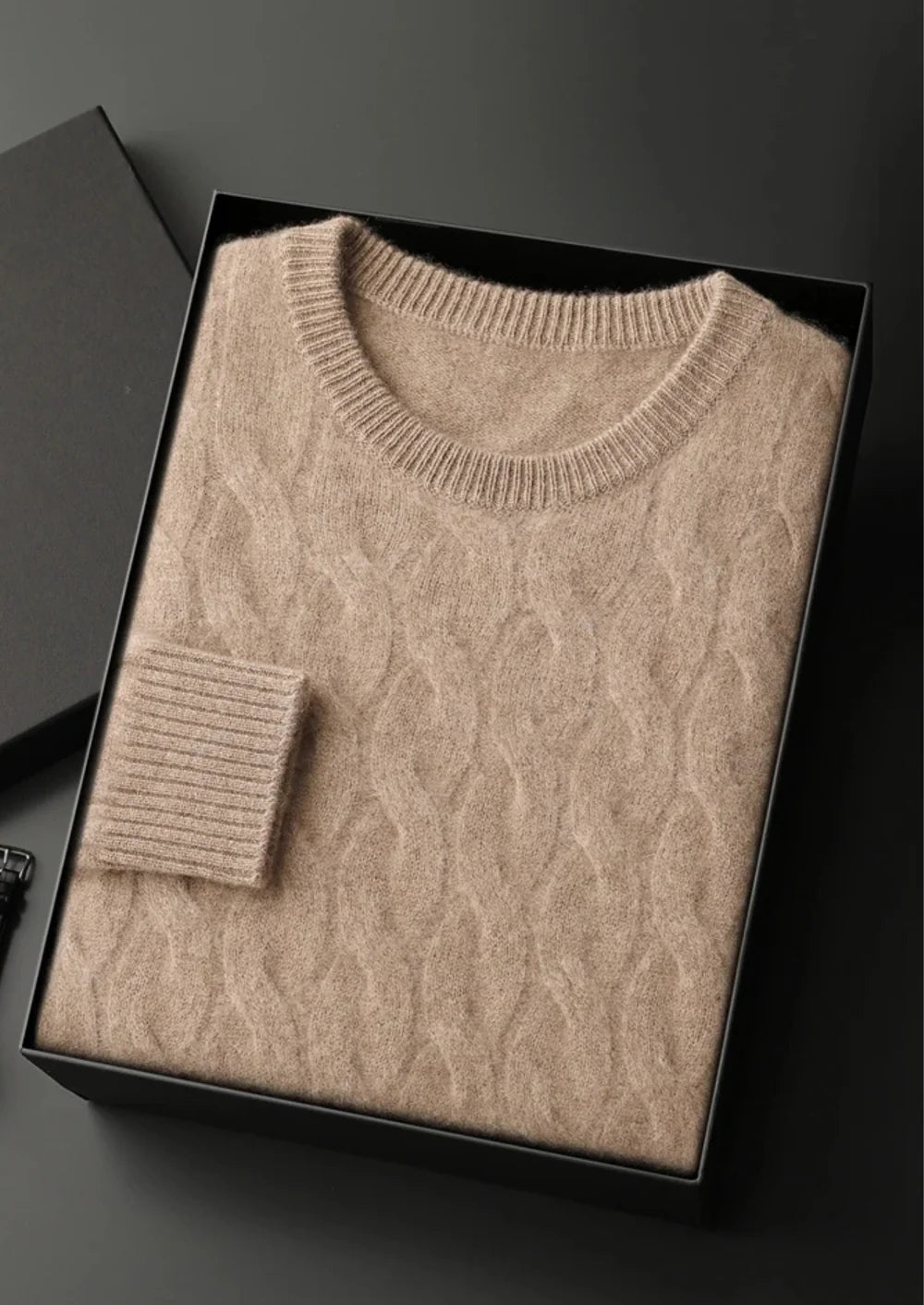 PREMIUM KASJMIER KABEL CREWNECK