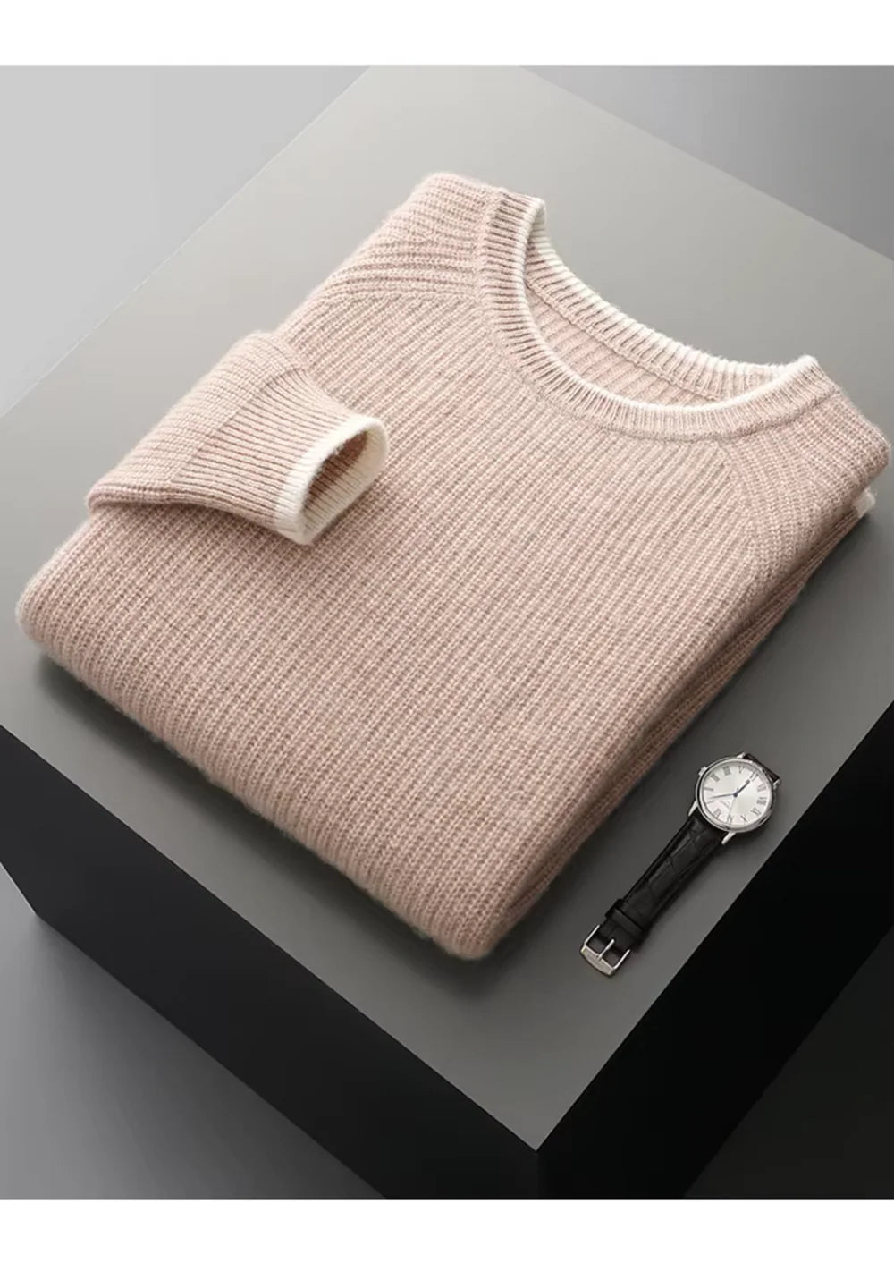 ZUIVERE EXTRA FIJNE MERINOWOL TWEEKLEURIGE CREWNECK