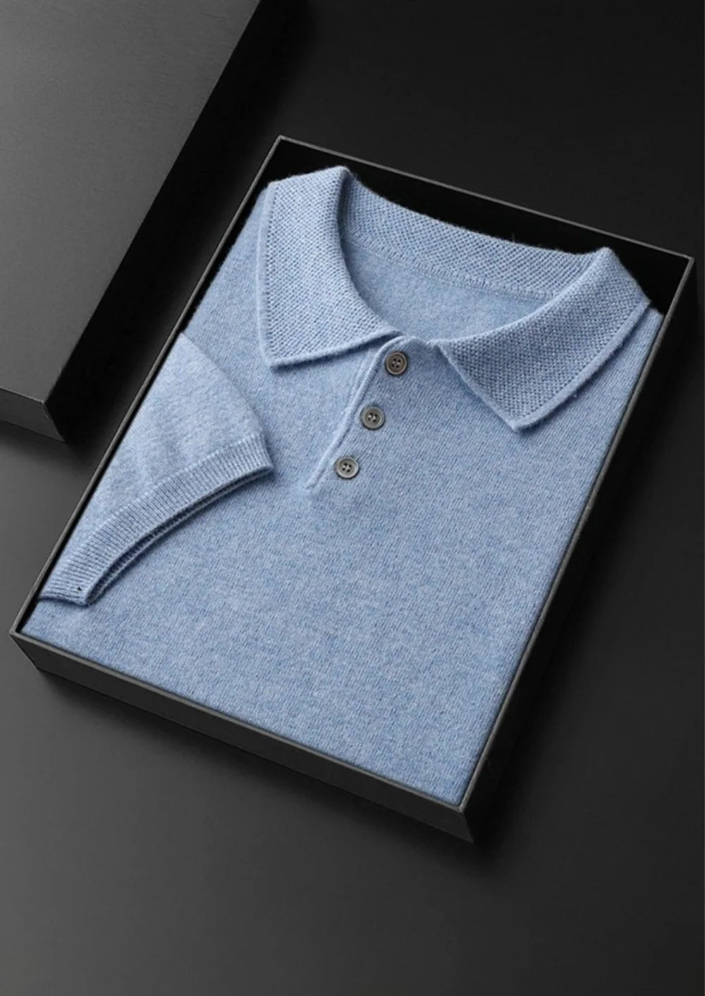 PREMIUM KASJMIER KLASSIEK POLOSHIRT