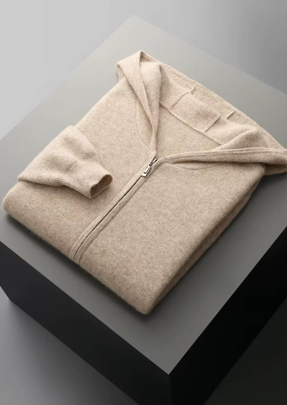 ZUIVERE EXTRA-FIJNE MERINO WOL RITS HOODIE