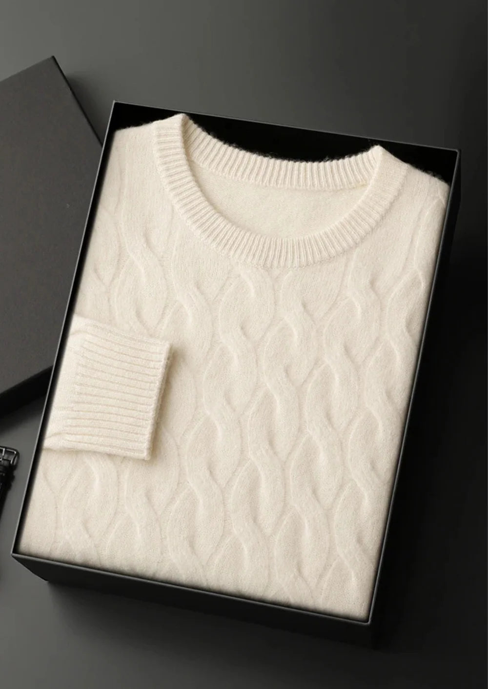 PREMIUM KASJMIER KABEL CREWNECK