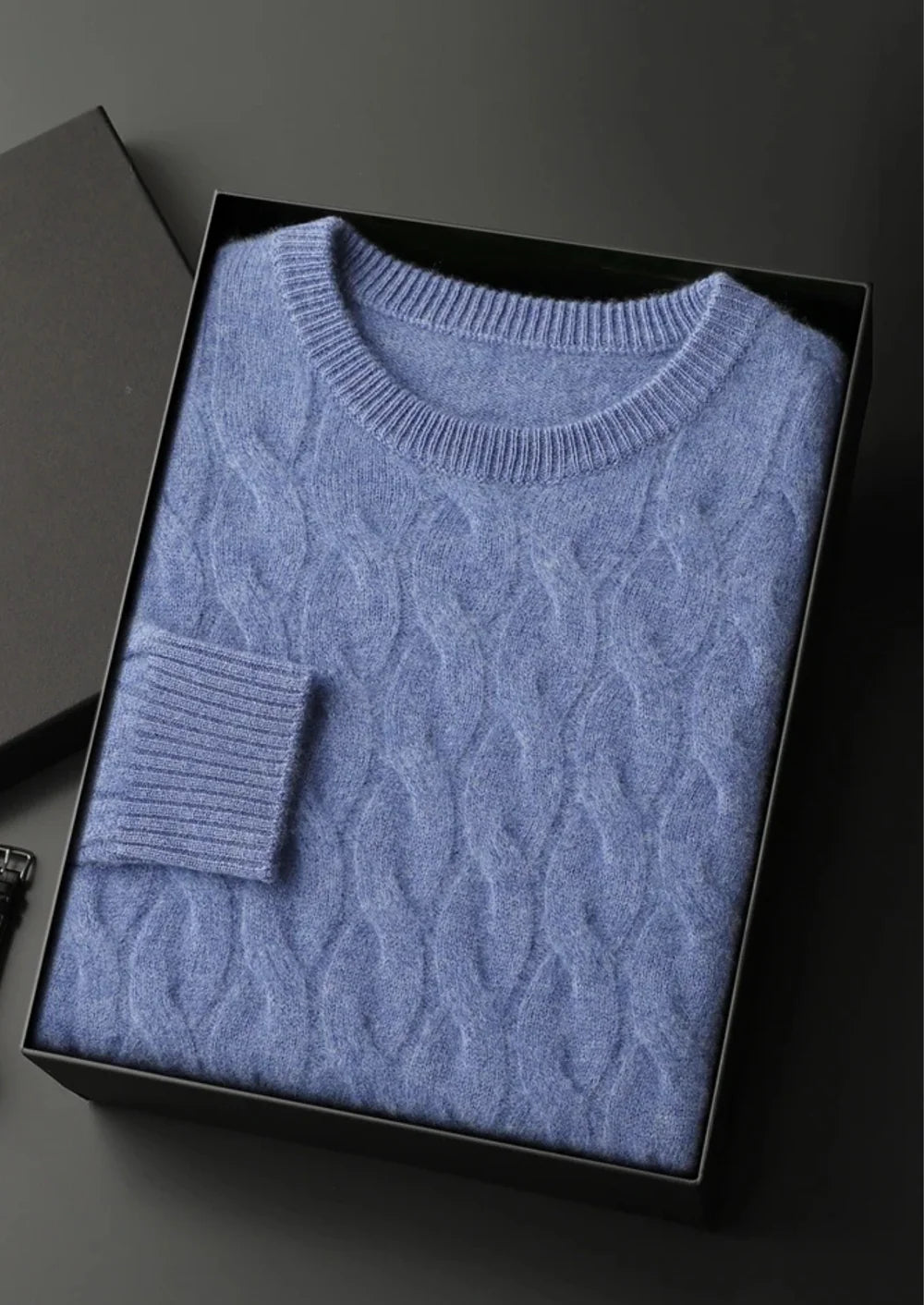 PREMIUM KASJMIER KABEL CREWNECK