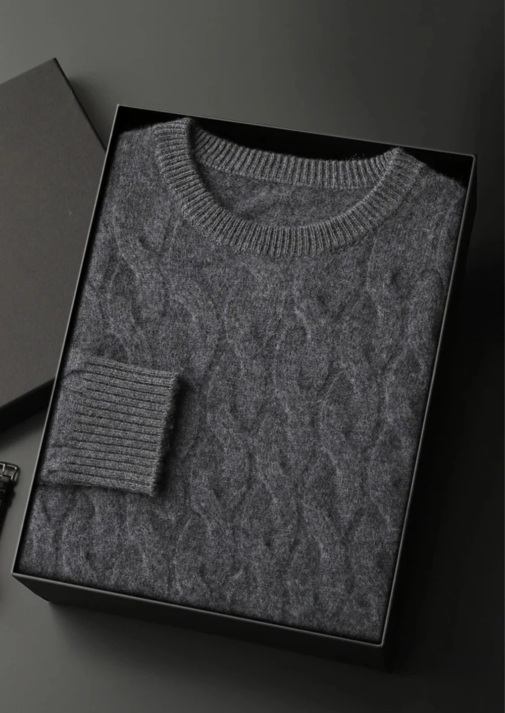 PREMIUM KASJMIER KABEL CREWNECK