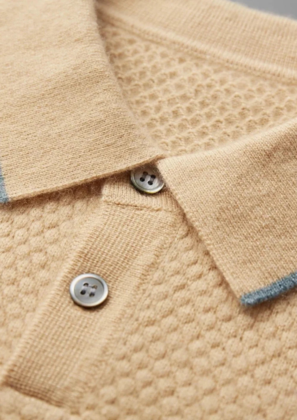 PREMIUM KASJMIER TWEEKLEURIGE POLO