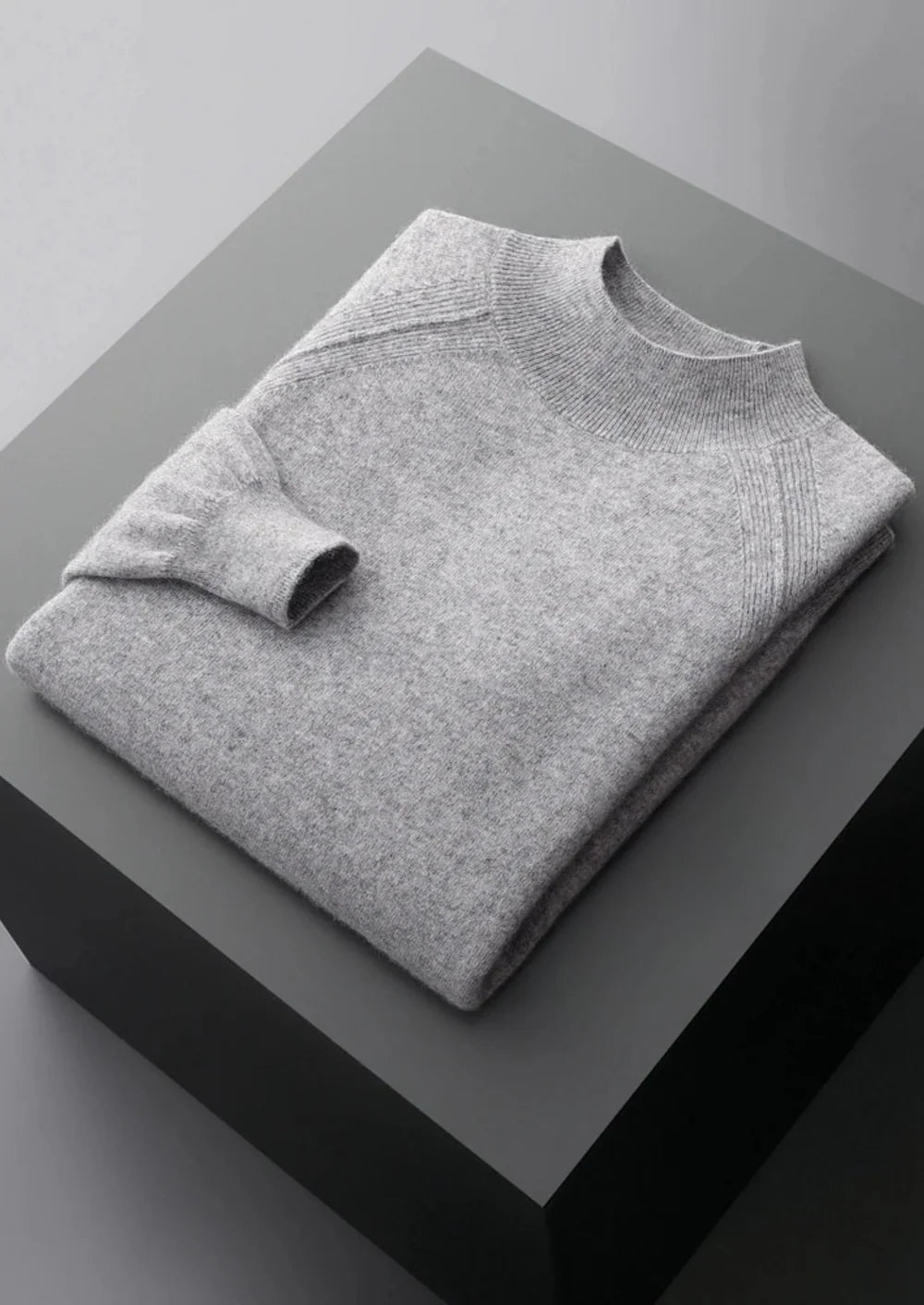 ZUIVERE EXTRA FIJNE MERINOWOL RAGLAN MOCKNECK