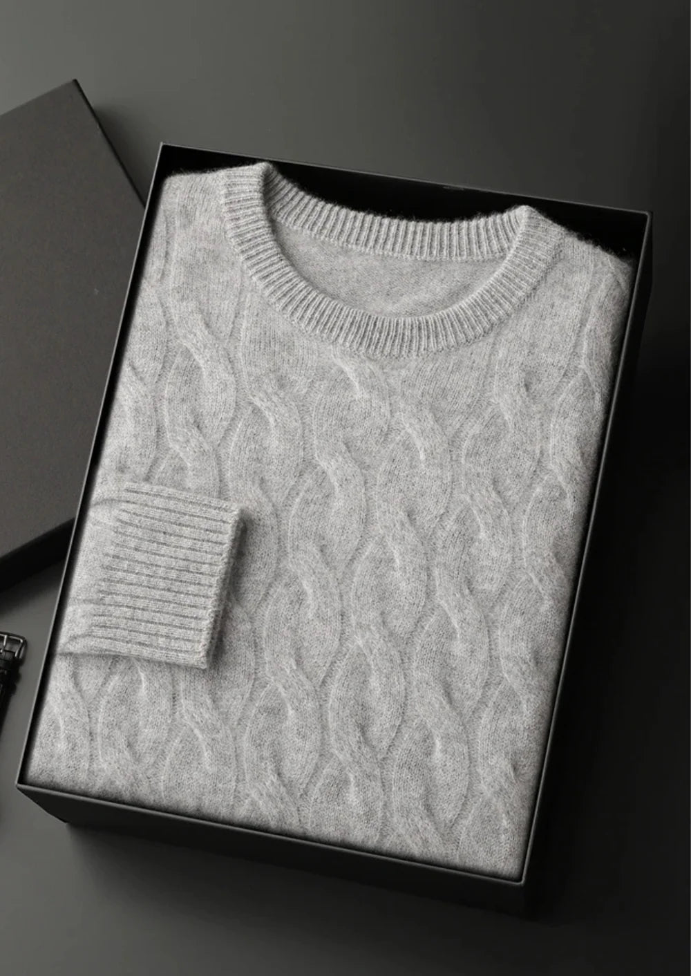 PREMIUM KASJMIER KABEL CREWNECK