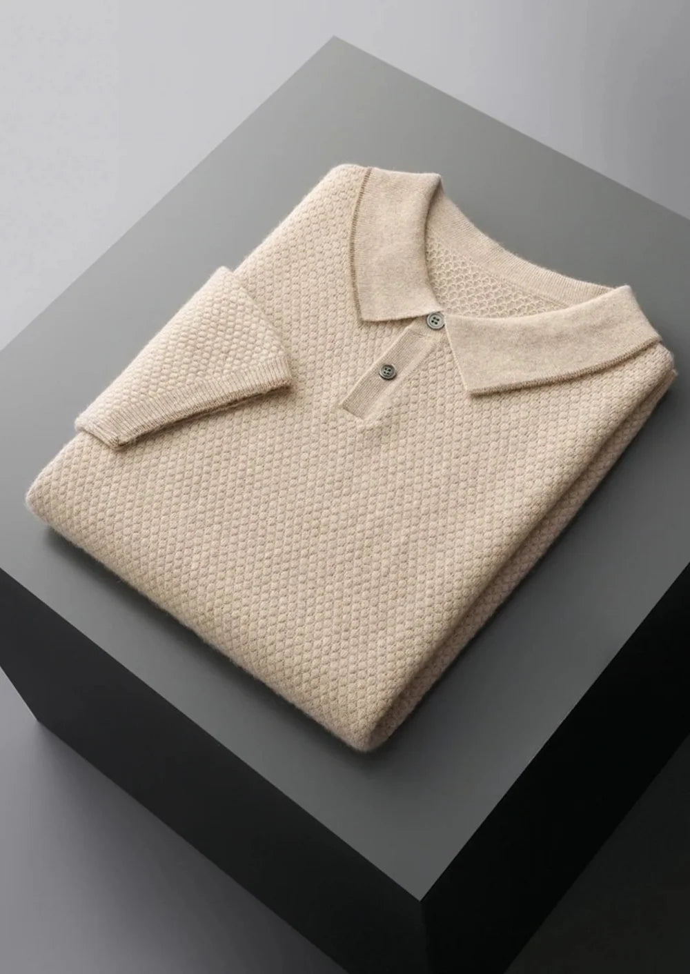 PREMIUM KASJMIER TWEEKLEURIGE POLO