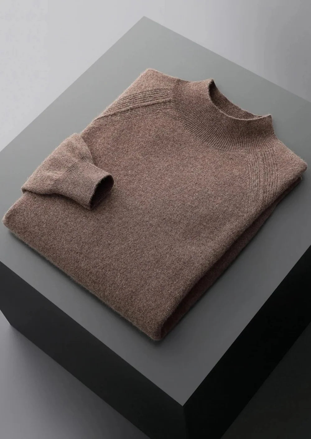 ZUIVERE EXTRA FIJNE MERINOWOL RAGLAN MOCKNECK