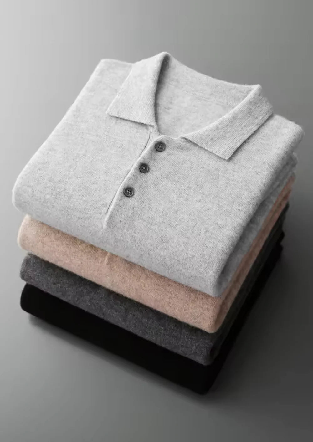 PURE EXTRA-FIJNE MERINOWOL KLASSIEKE TRUI POLO