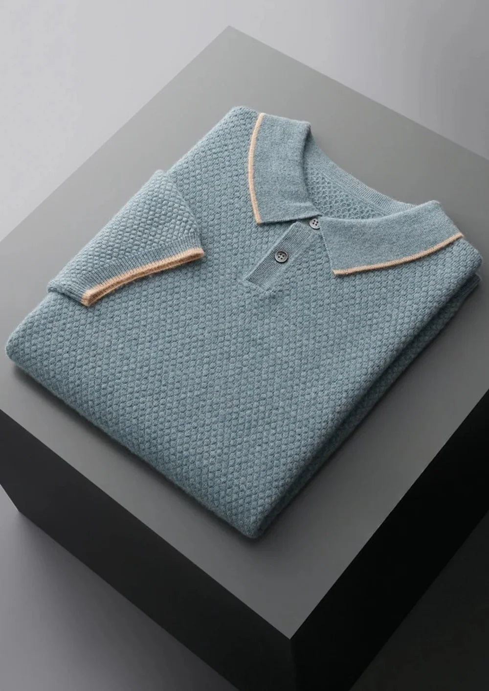 PREMIUM KASJMIER TWEEKLEURIGE POLO