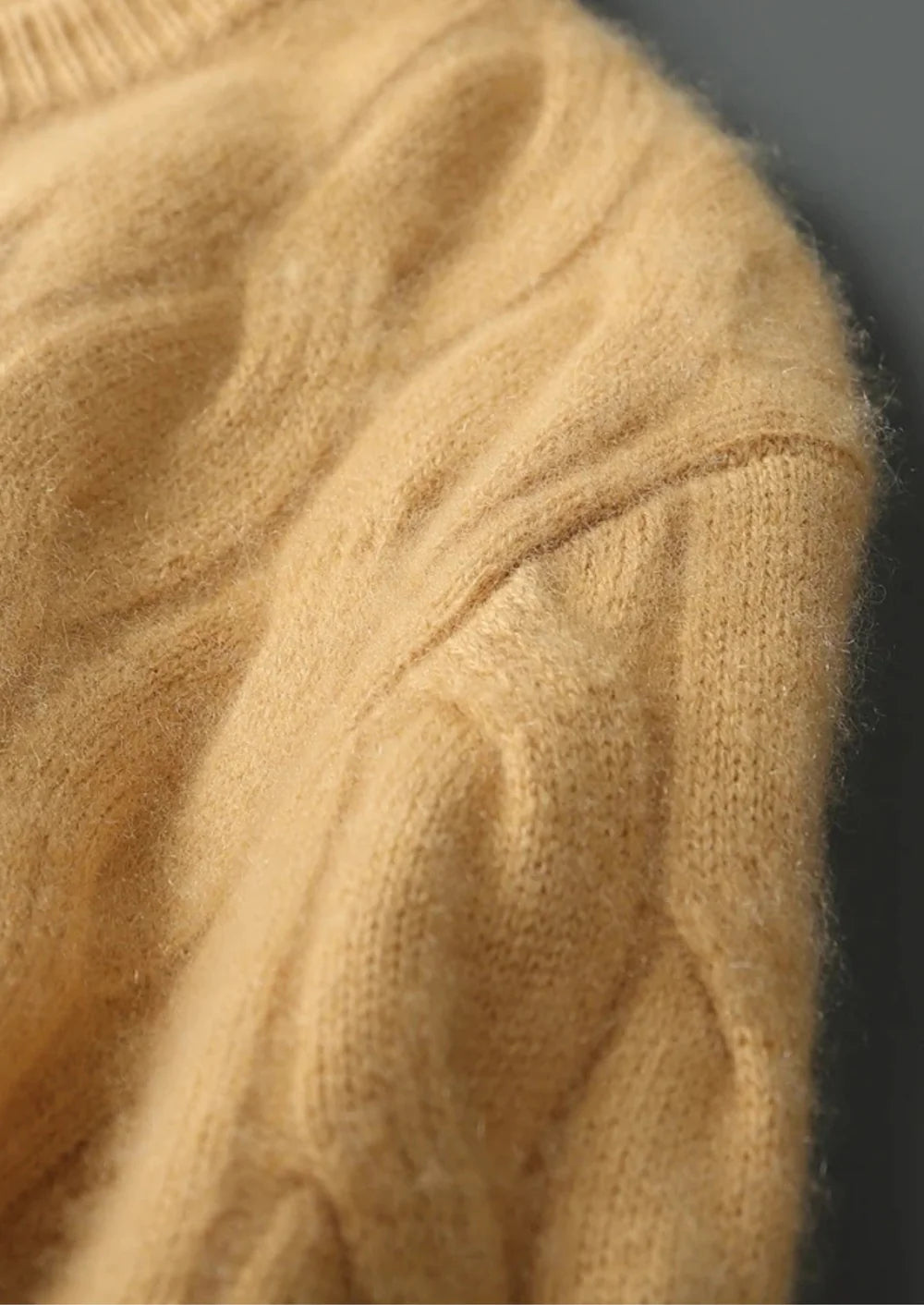 PREMIUM KASJMIER KABEL CREWNECK