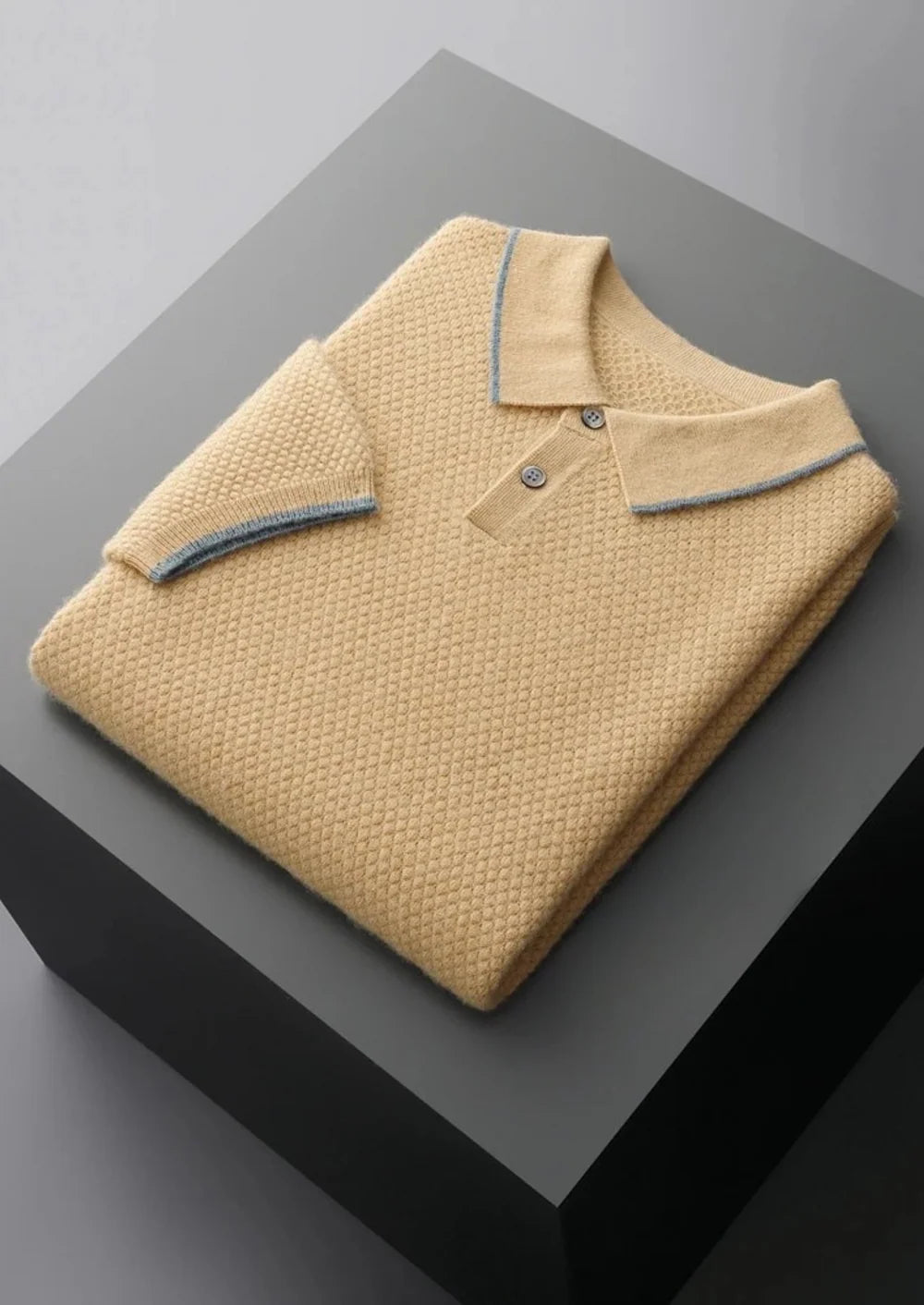 PREMIUM KASJMIER TWEEKLEURIGE POLO