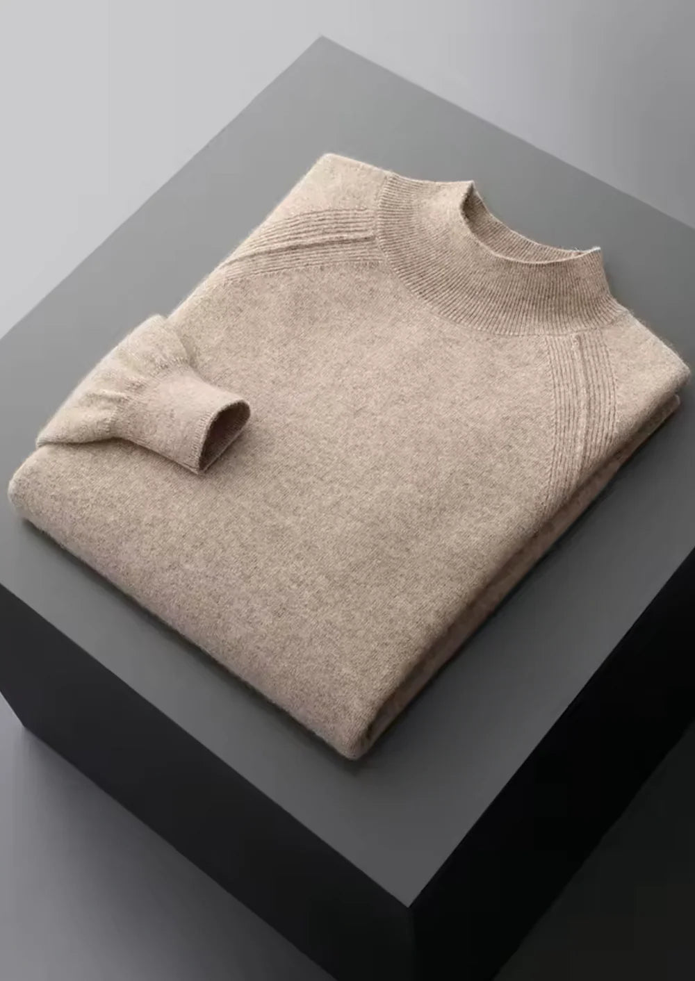 ZUIVERE EXTRA FIJNE MERINOWOL RAGLAN MOCKNECK