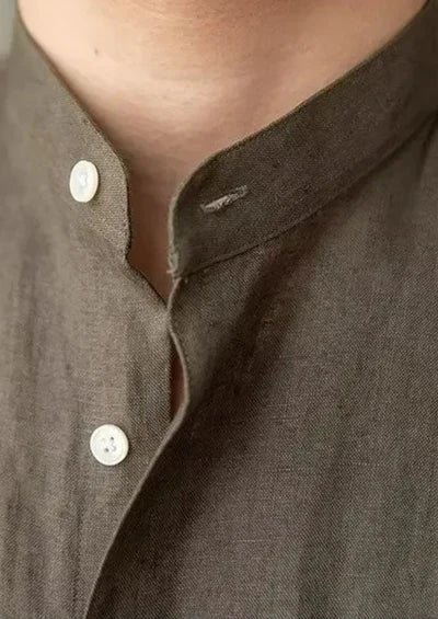 BRUNELLO SEASIDE LINNEN SHIRT - Olijfgroen
