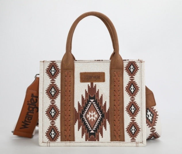 Dani Morgans x Wrangler Western Horizon Collection Whipstitch Crossbody Tote met riem