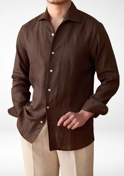 PORTOFINO COASTAL SHIRT - Donkerbruin
