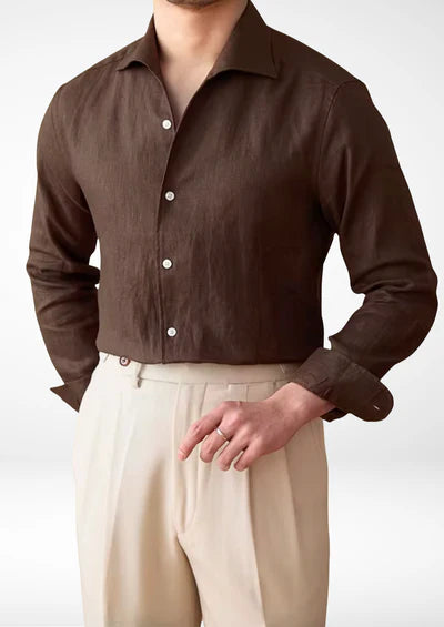 PORTOFINO COASTAL SHIRT - Donkerbruin