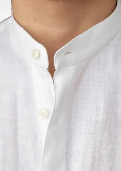 BRUNELLO SEASIDE LINNEN SHIRT - Wit