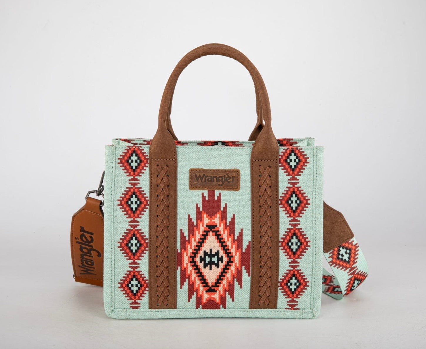 Dani Morgans x Wrangler Western Horizon Collection Whipstitch Crossbody Tote met riem