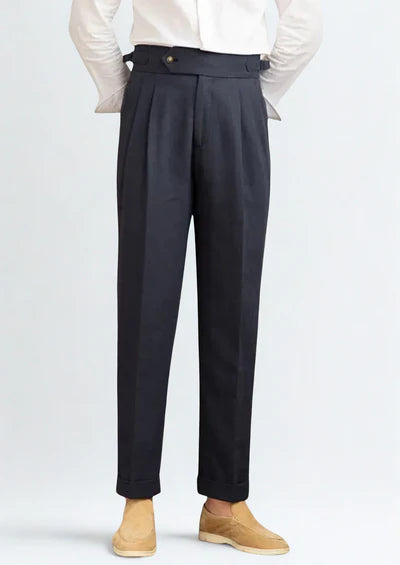 CAGLIARI GEPLOOIDE KUSTBROEK - Marineblauw