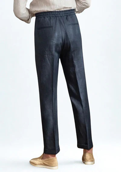 KUSTBROEK MET TREKKOORD - Marineblauw