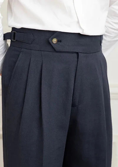 CAGLIARI GEPLOOIDE KUSTBROEK - Marineblauw