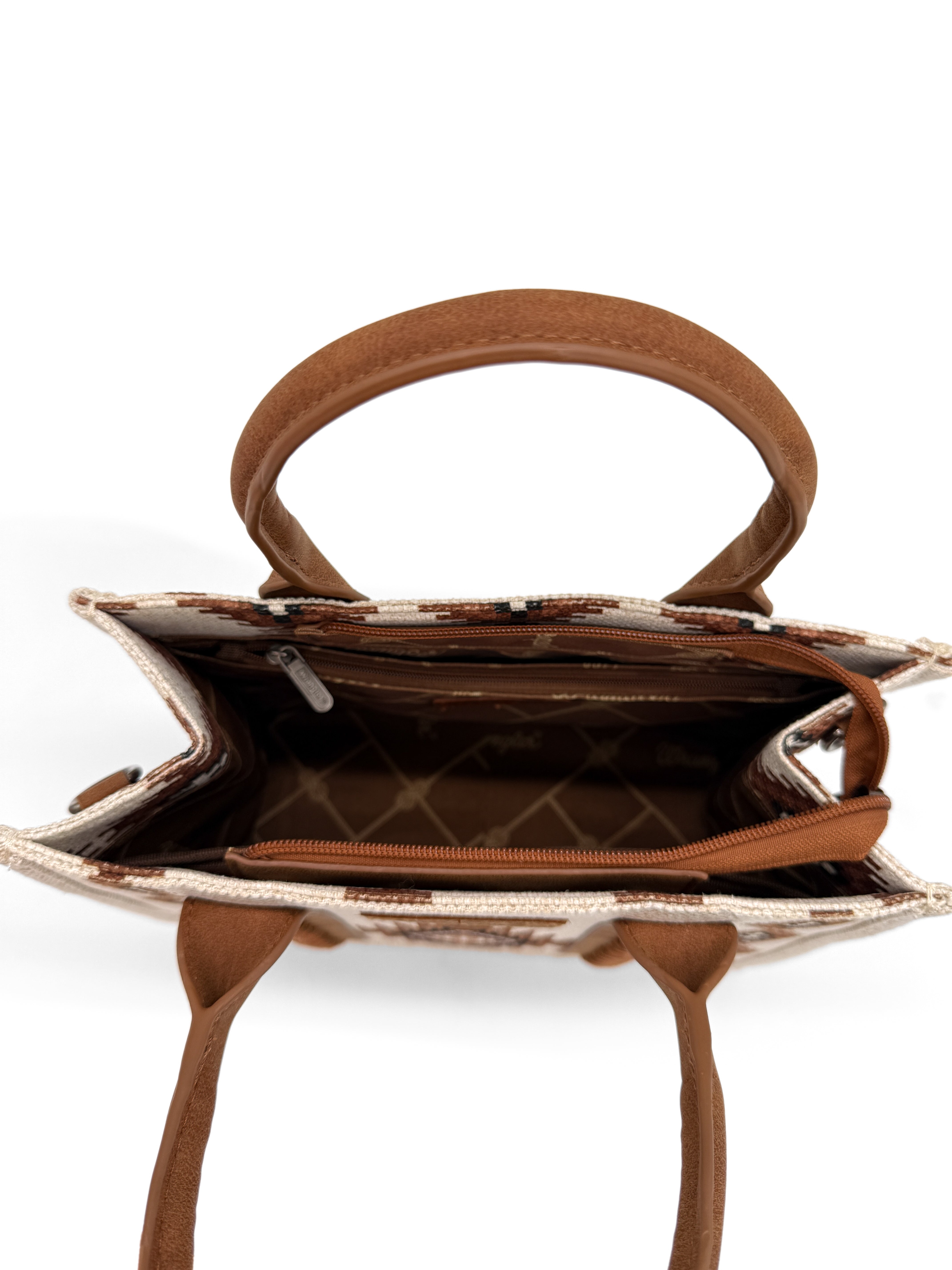 Dani Morgans x Wrangler Western Horizon Collection Whipstitch Crossbody Tote met riem