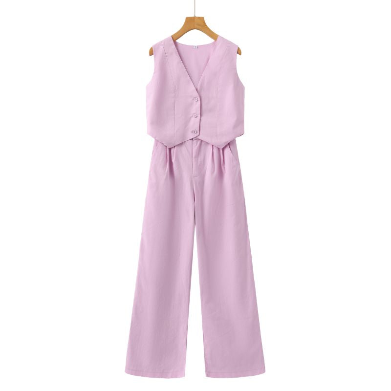 Classy Lady - Linnen Tweedelige Set