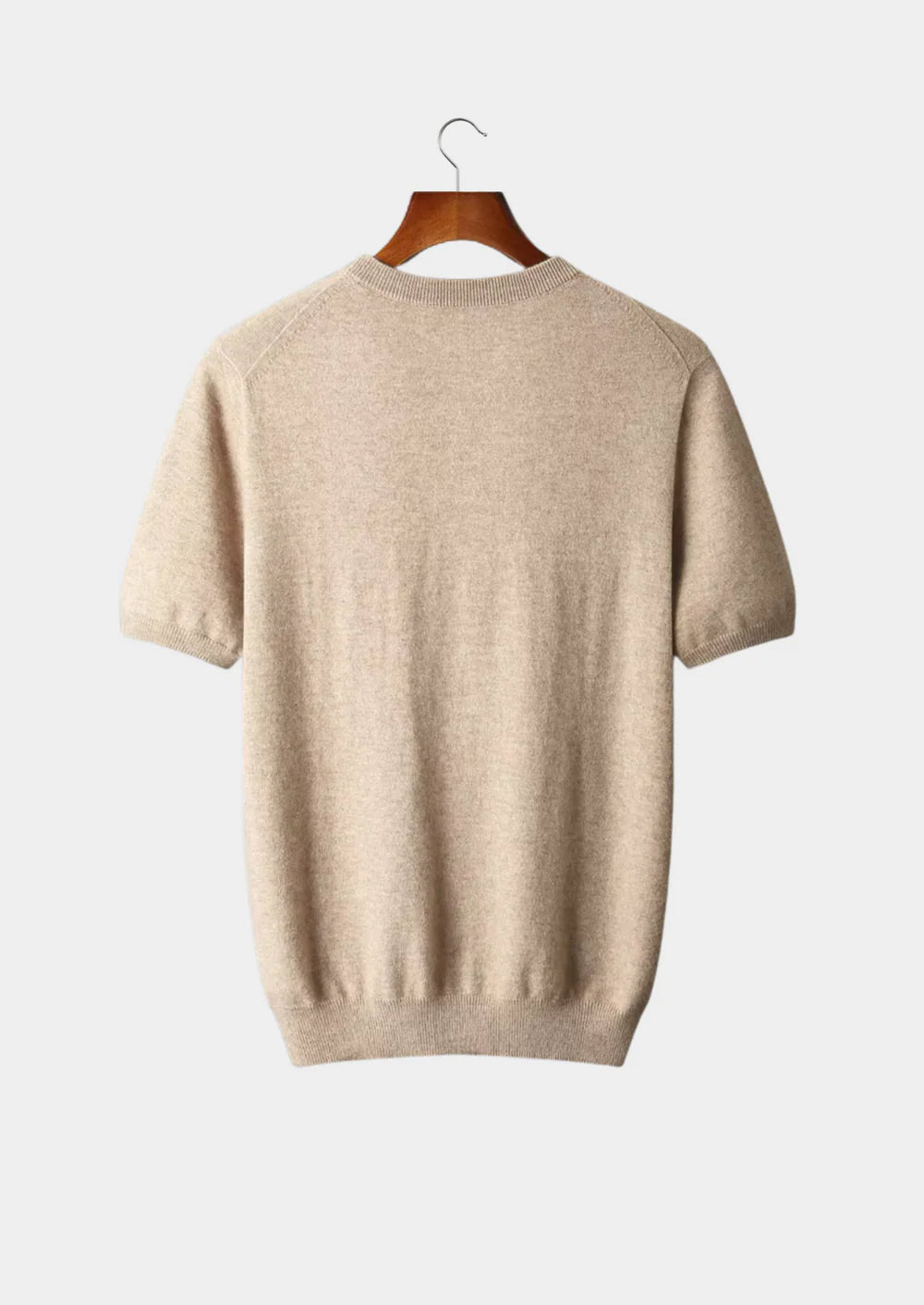 PREMIUM CASHMERE KLASSIEK T-SHIRT MET RONDE HALS