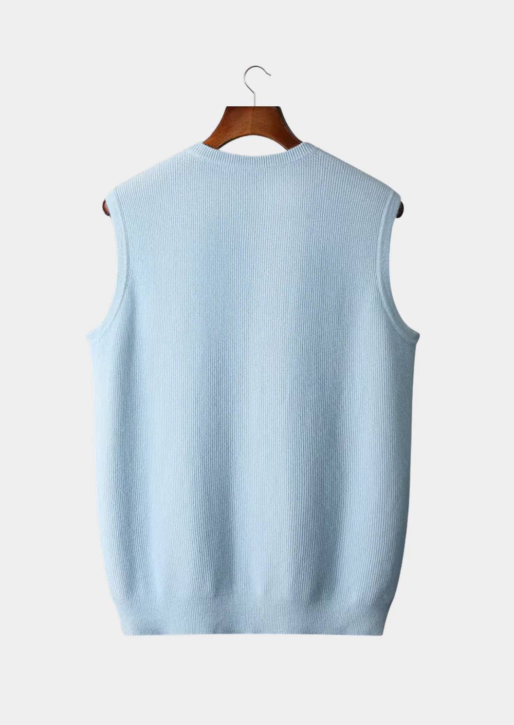 Zuivere extra fijne merinowol ronde hals vest