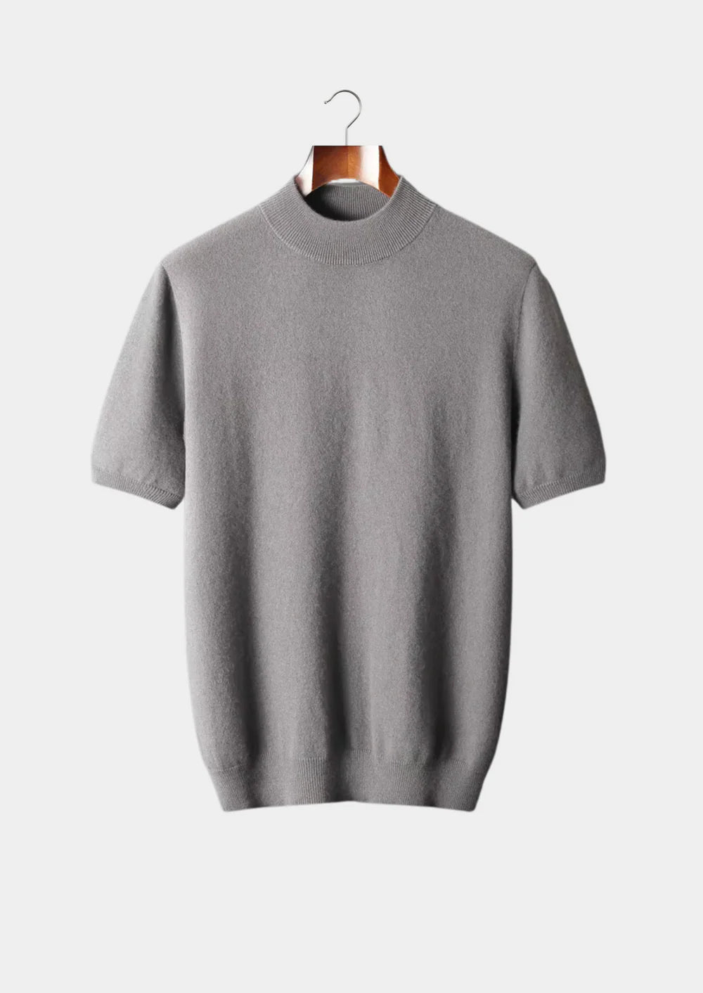 MIUM CASHMERE MOCK-NECK T-SHIRT