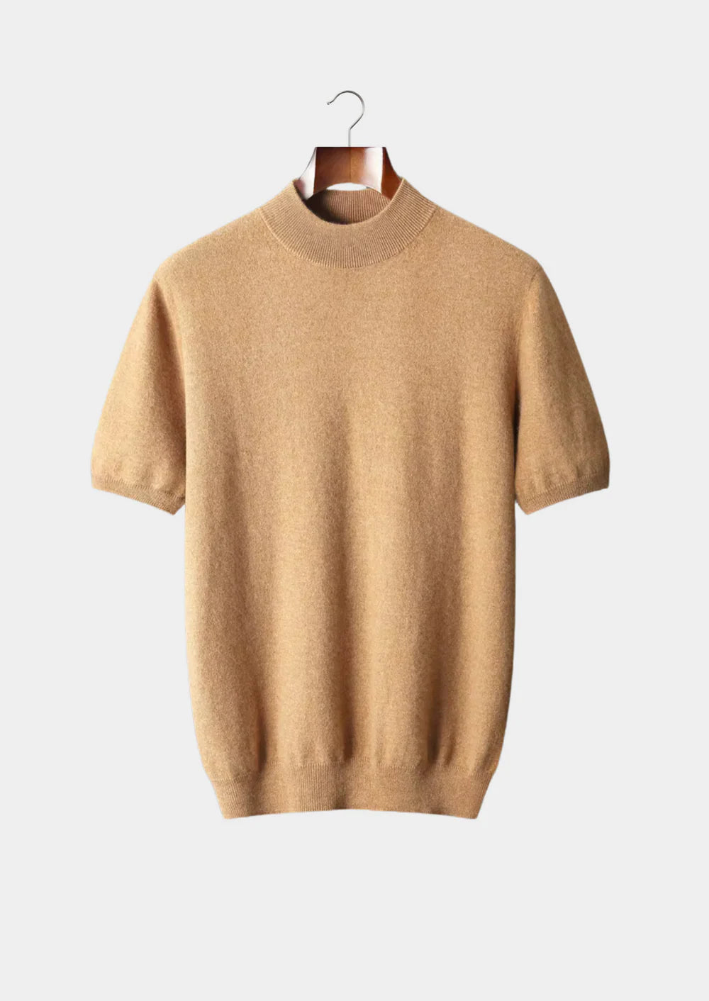 MIUM CASHMERE MOCK-NECK T-SHIRT