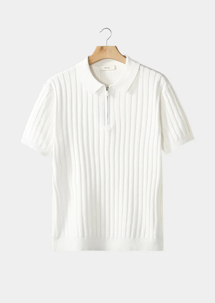 WITTE GERIBD POLO MET RITS