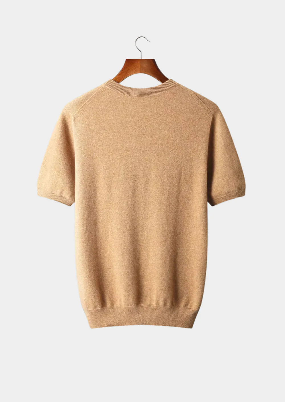 PREMIUM CASHMERE KLASSIEK T-SHIRT MET RONDE HALS