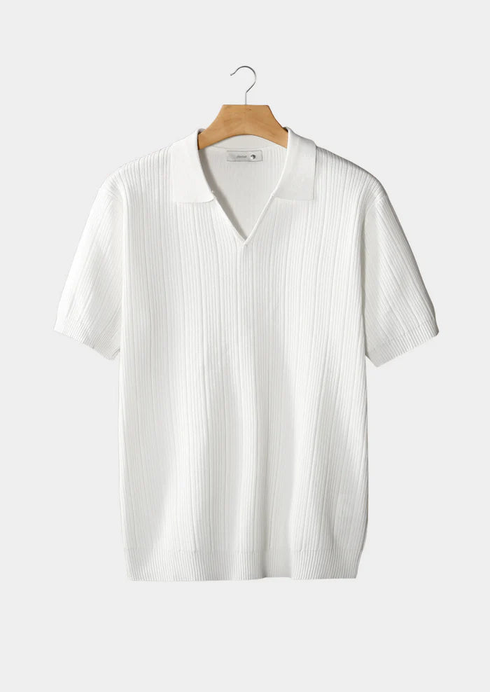 WITTE OPEN KRAAG GERIBD POLO