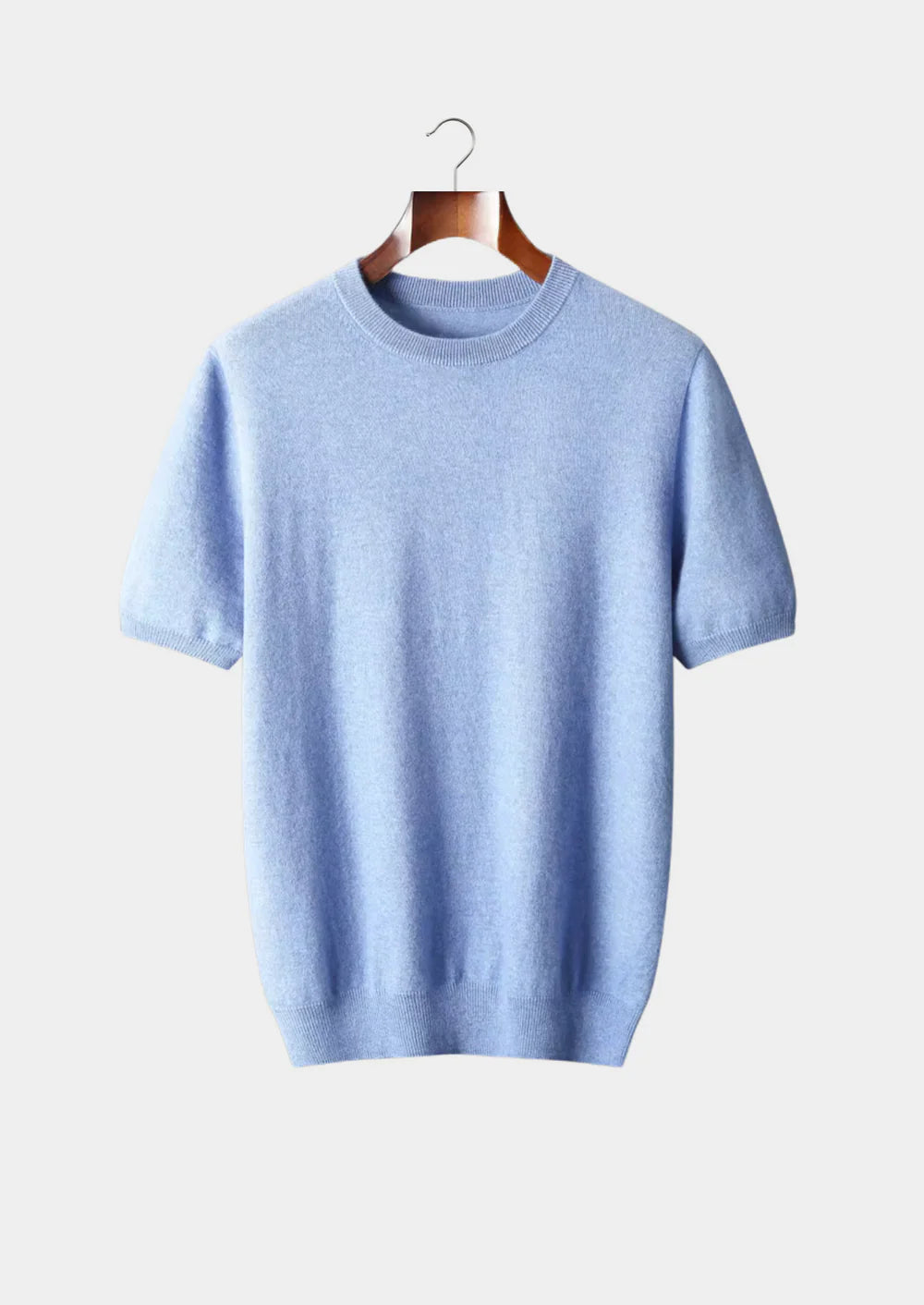 PREMIUM CASHMERE KLASSIEK T-SHIRT MET RONDE HALS