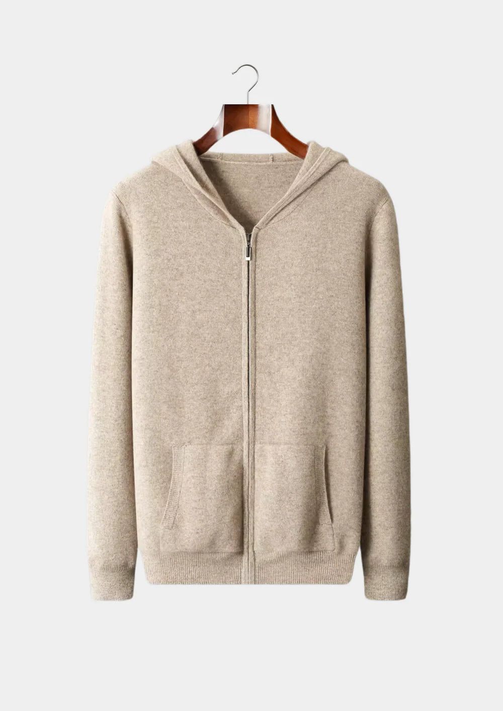 ZUIVERE EXTRA-FIJNE MERINO WOL RITS HOODIE