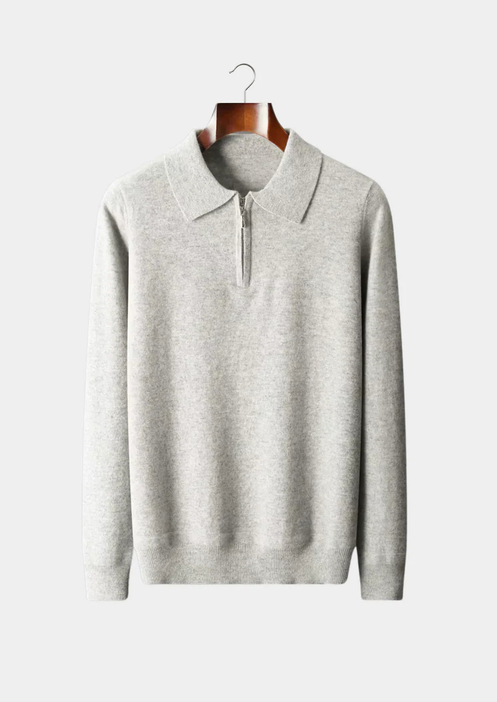 PURE EXTRA FIJNE MERINO WOL POLO MET HALVE RITS