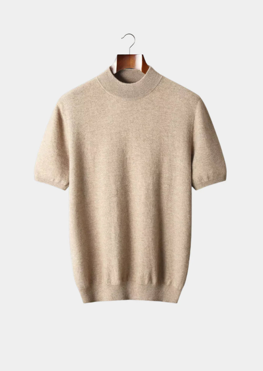 MIUM CASHMERE MOCK-NECK T-SHIRT
