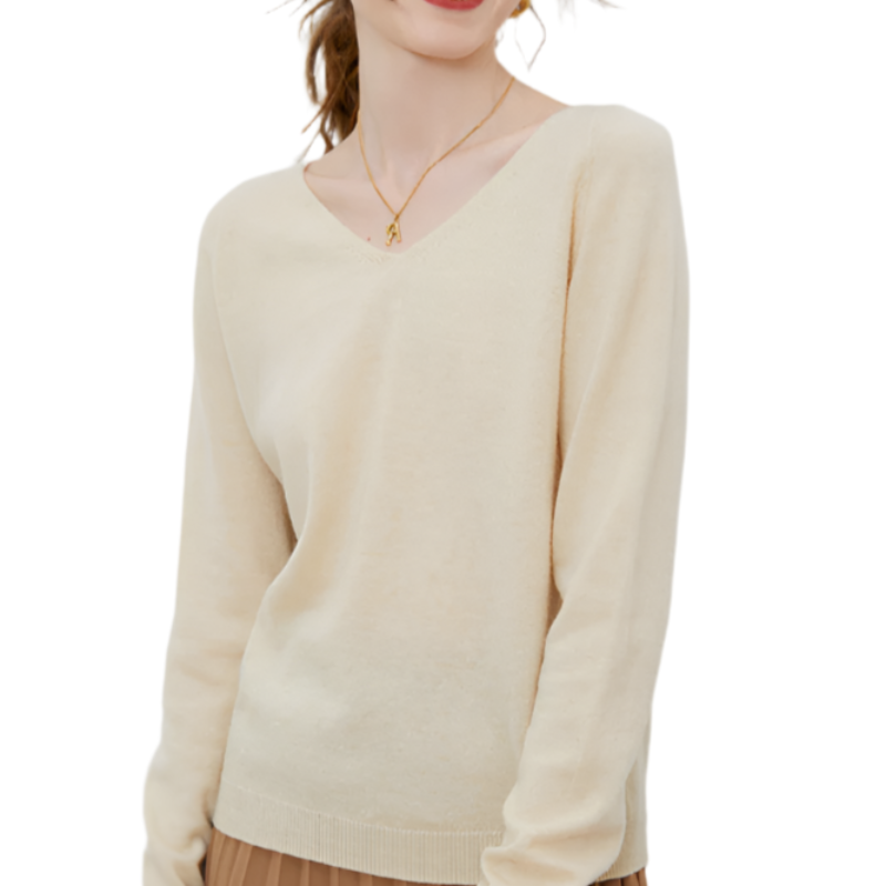 V-hals wollen vest