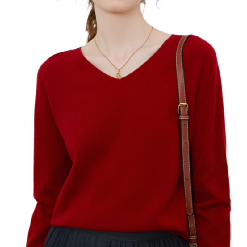 V-hals wollen vest